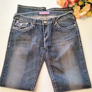Monica"s Low Rise Thick Stitch Boot Cut Jeans Size 13